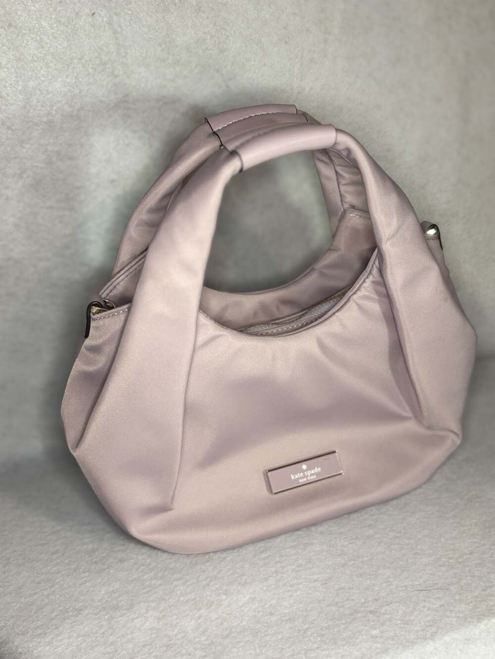Kate Spade Carter Nylon Small Pleated Crossbody Bag in Lavender Smoke